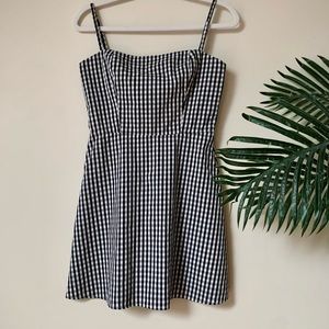 Reformation white and black gingham dress size 4